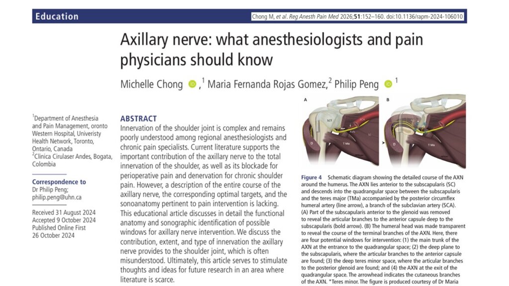 Axillary nerve interventions: What anesthesiologists and pain physicians should know