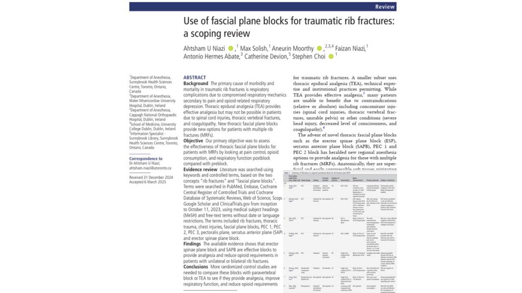 Fascial plane blocks for rib fractures: a new era in trauma analgesia