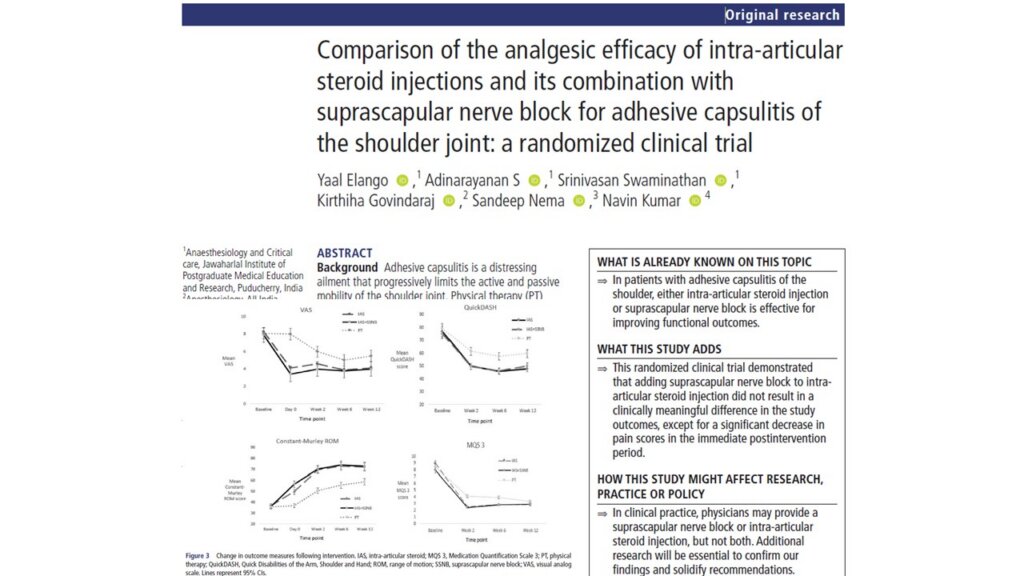 Frozen shoulder: Does adding a suprascapular nerve block improve outcomes?